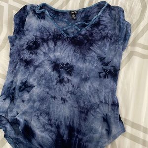 Blue Tye-dye short sleeve top